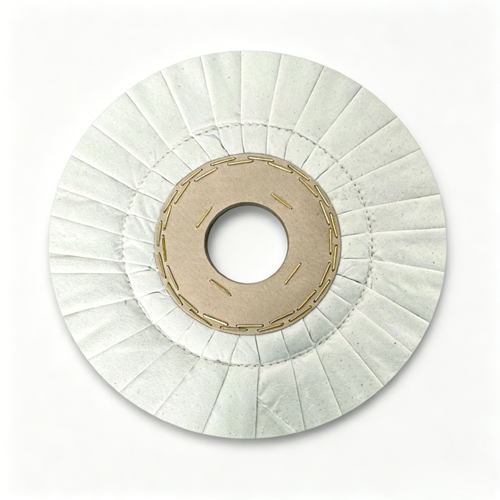 Large Core Reinforced White Pleated Cotton Buff Multi-Material Fine Polishing