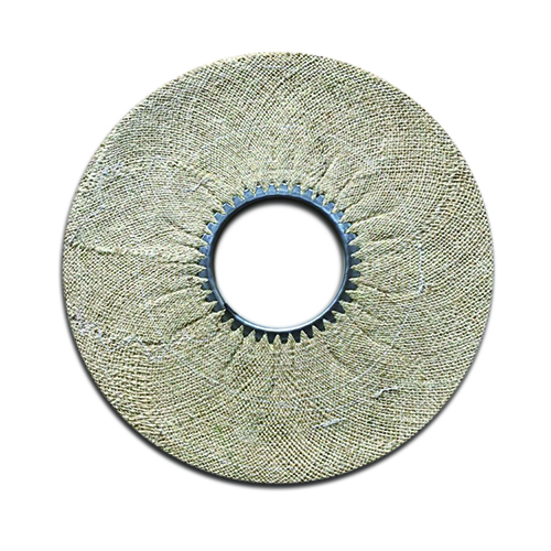 Diagonally Cut Cloth Sisal Buff Wheel with Serrated Toothed Metal Hub for Heavy Metal Cutting Polishing