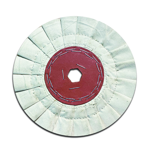 Hexagonal Hub Pleated White Cotton Buff for Multi-Material Fine Polishing