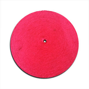 Red treated stitched sisal buffing wheel