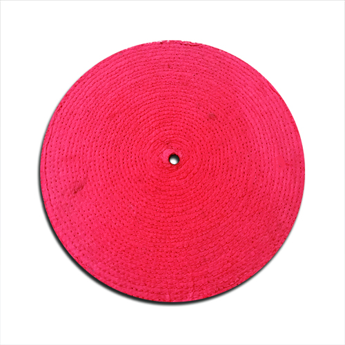 Red treated stitched sisal buffing wheel