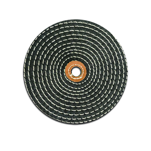 Hard Stitched Black Cotton Buffing Wheel for Heavy Cut Metal Rough Polishing