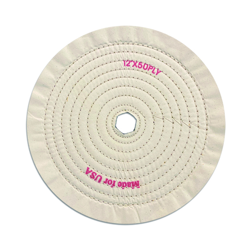 Full Concentric Stitched White Cotton Polishing Wheel Industrial Multi-Material Mirror Finishing