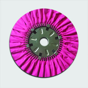 Magenta Treated Solid Grooved Metal Hub Airway Buffing Wheel