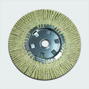 Untreated Eight-Strand Sisal Buff Wheel with Solid Metal Center Hub for Mild Stainless Steel Polishing
