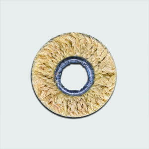 Resin Treated Eight-Strand Sisal Buff Wheel with Solid Iron Sleeve Hub for Heavy Deburring