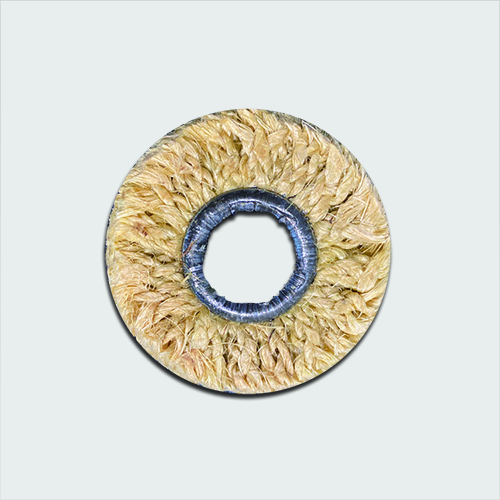Resin Treated Eight-Strand Sisal Buff Wheel with Solid Iron Sleeve Hub for Heavy Deburring