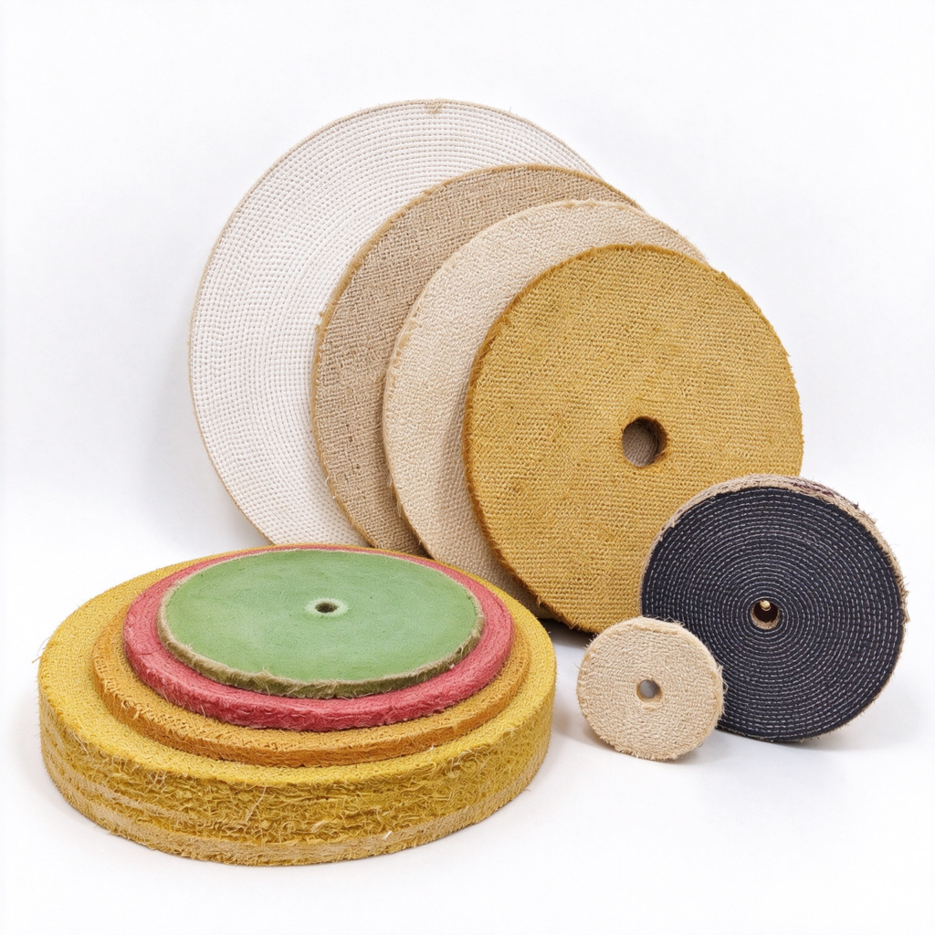 Cloth and hemp buffing wheel collection for metal mirror polishing